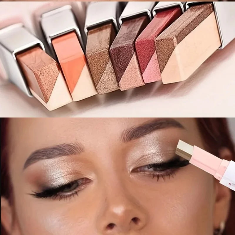 2 in 1 Pearly Highlighter Eyeshadow Stick Glitter Eyeshadow Eyeliner Stick Eyes Makeup Cosmetics Make Up Waterproof Long Lasting