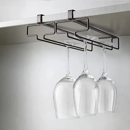 Wine Glasses Holder Bartender Stemware Hanging Rack Under Cabinet Stemware Organizer Glass Goblet Iron Rack Bar Kitchen Tools