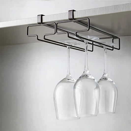 Wine Glasses Holder Bartender Stemware Hanging Rack Under Cabinet Stemware Organizer Glass Goblet Iron Rack Bar Kitchen Tools