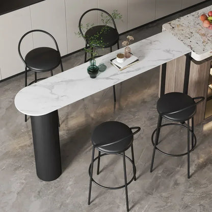 Nordic Modern High Bar Tables Household Slate Bar Table Kitchen Furniture Living Room Simple Integrated Island Dining Table v