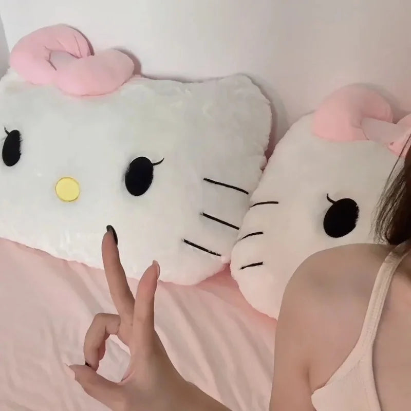Sanrio Comfortable Hello Kitty Plushies Soft Hug Pillow Stuffed Anime Back Cushion Sofa Bed Big Size Plushies Xmas Gift For Girl
