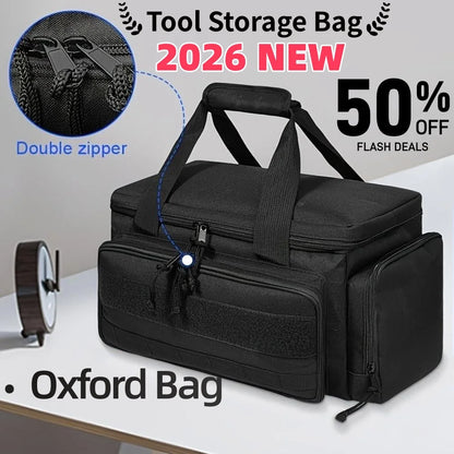 High-capacity Tool Storage Bag Comfortable Handle Thick Padded Base Easy Carrying Tool Case Black Color Water Resistant Tool Bag