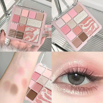 16Colors Pink Mist Eyeshadow Palette High Pigmented Daily Eye Shadow Makeup Eye Shadow Travel Makeup Palette All In One