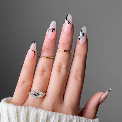 24Pcs/Box Charming Pink Flame Short Detachable Finished Fingernails Ballet Wearable Fake Nails press on Square Head Full Cover
