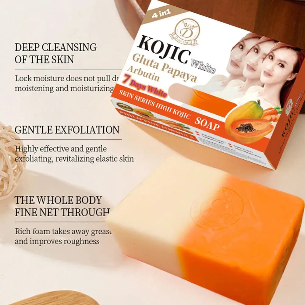 Papaya & Turmeric Handmade Soap With Kojic Acid Natural Skin Brightening & Cleansing Natural Soap Bar