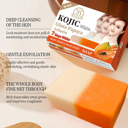 Papaya & Turmeric Handmade Soap With Kojic Acid Natural Skin Brightening & Cleansing Natural Soap Bar