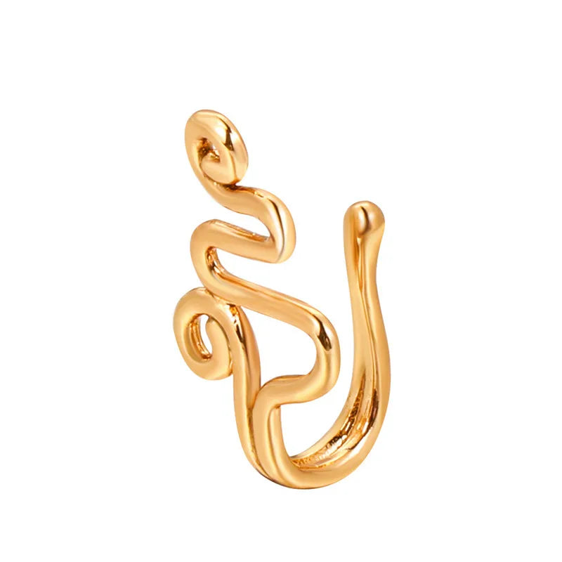 1Pc Copper Fake Piercing Nose Ring Butterfly Crown Star Heart Clip On Nose Ear Clip Cuff Earring for Women Gift Body Jewelry Nez