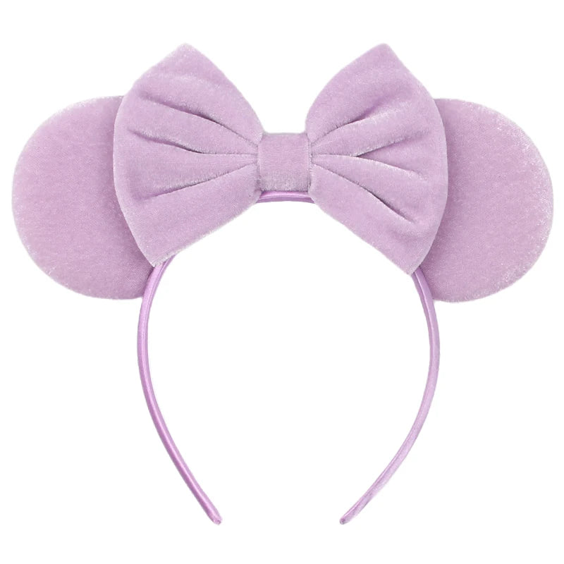 New Trendy Mouse Ears Headband Mickey 3.3"Velvet For Girls Soft Bow Hairband Halloween Festival Party Trip DIY Hair Accessories