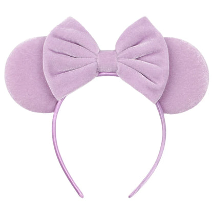 New Trendy Mouse Ears Headband Mickey 3.3"Velvet For Girls Soft Bow Hairband Halloween Festival Party Trip DIY Hair Accessories
