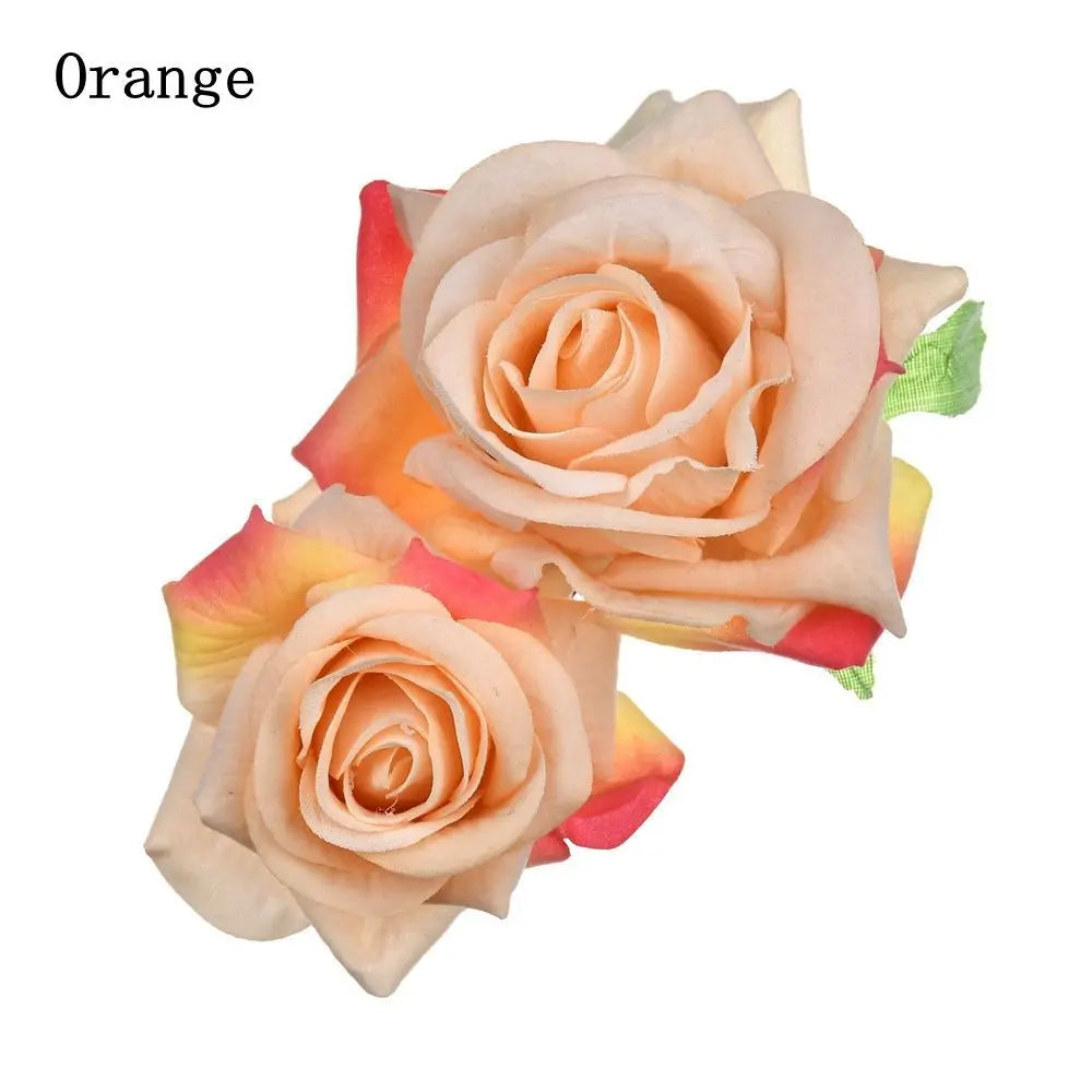Fashion Festival Elegant Bridesmaid Hair Jewelry Bridal Flower Hair Clip Double Rose Hairpin Wedding Accessories