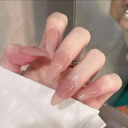 24PCS stiletto false nail tips Mid-length Gradients press on nails wearable full cover fashion false fingernails patch for girls