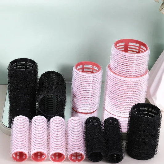 헤어롤 6pcs Hair Rollers Heatless Hair Curlers No Heat Hair Bangs Volume Self-adhesive Hook Curlers DIY Styling Tools & Accessories