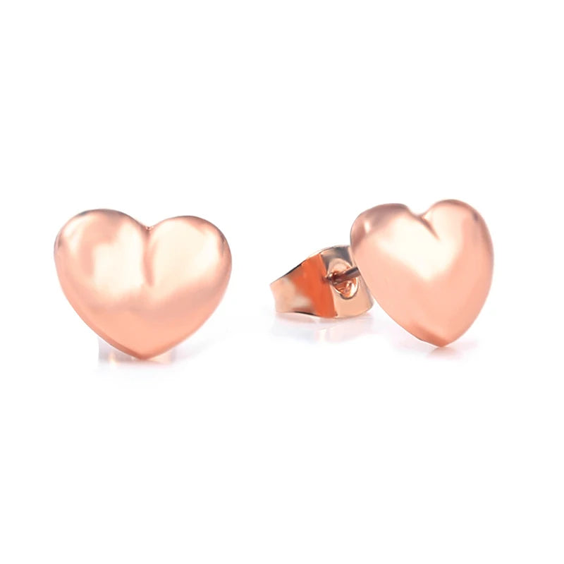 TOGORY Newest Rose Gold Brand Stud Earrings For Ladies Women Crown Love Round Earrings Jewellery Birthday Gift Special Offer
