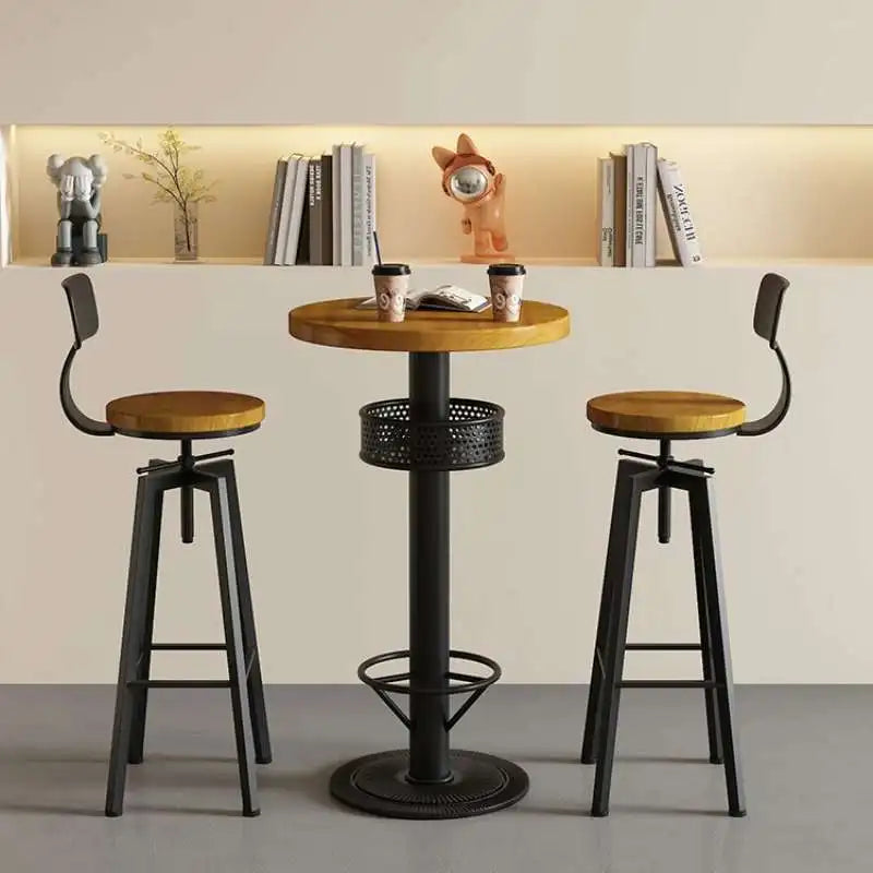 Restaurant Kitchen Bar Tables Side Eat Standing Party Vintage Dining Table Wooden Round Muebles De Cocina Furniture Zt50bt New
