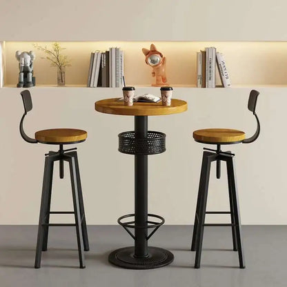 Restaurant Kitchen Bar Tables Side Eat Standing Party Vintage Dining Table Wooden Round Muebles De Cocina Furniture Zt50bt New