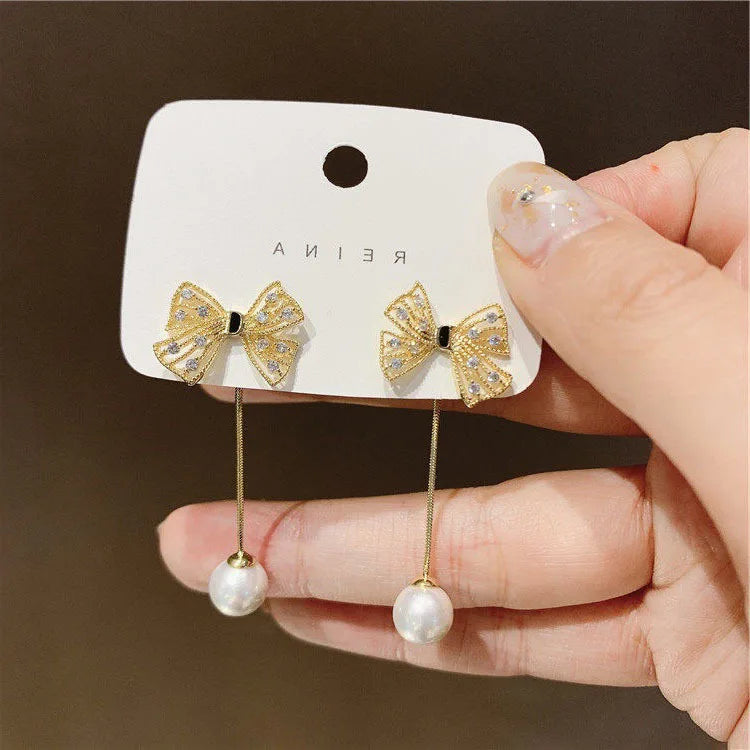 2023 New Fashion Trend Unique Design Delicate Elegant Green Zircon Tassel Earrings Women High Jewelry Wedding Party Gifts