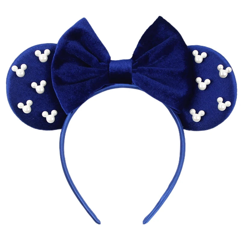 New Trendy Mouse Ears Headband Mickey 3.3"Velvet For Girls Soft Bow Hairband Halloween Festival Party Trip DIY Hair Accessories