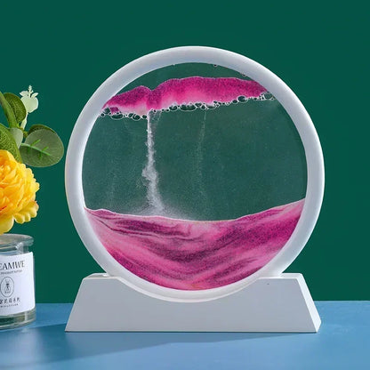 3D Quicksand Painter Living Room Decoration Decorative Painting Creative Decompression Desktop Light Luxury Hourglass