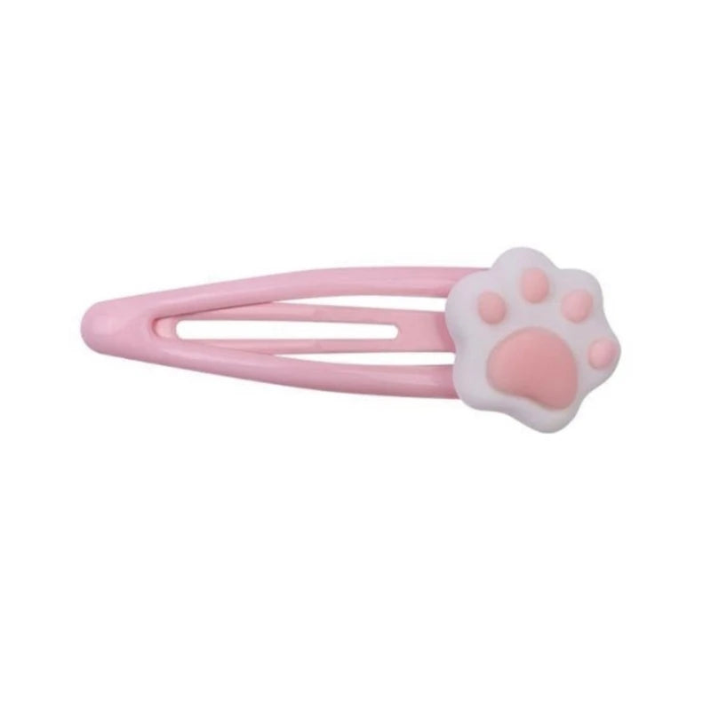 Metal Snap Cartoon Cat Paw Shape Hair Clip New Year Headwear for Woman Birthday Party Carnivals Theme Non-slip Hairpin
