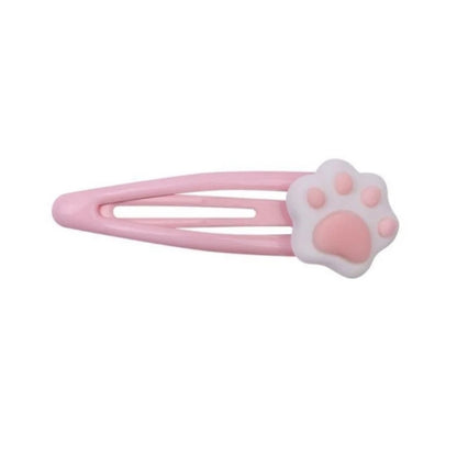 Metal Snap Cartoon Cat Paw Shape Hair Clip New Year Headwear for Woman Birthday Party Carnivals Theme Non-slip Hairpin