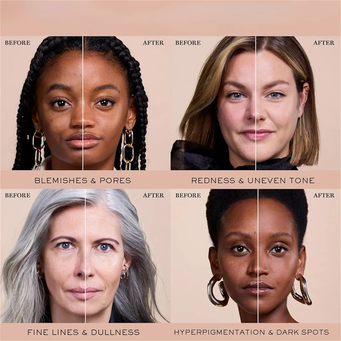 4-in-1 Foundation Magic Color Changing Foundation Liquid Soft Matte Long Lasting Hydrating Makeup Base maquiagem Spf 50