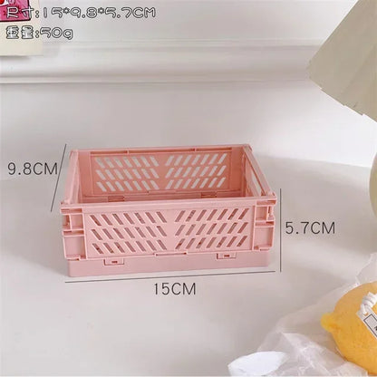 6 Color Foldable Storage Baskets Student Desktop Holder Tape Stationery Cosmetic Storage Box Home Office Organizer Container