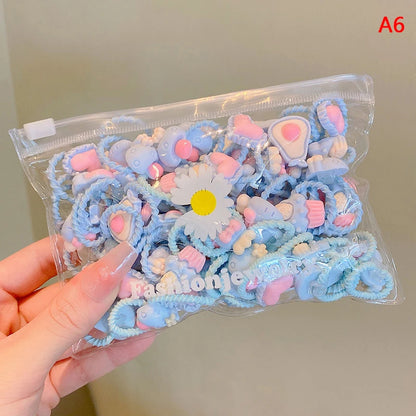 20Pcs Cute Rubber Bands For Children Does Not Hurt The Hair Elastic Good Girl Baby Head Rope Small Tie Hair Chirp Headdress