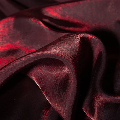 Dark red Water light Flimsy fabric glitter silky satin polarized fabric designer fabric glossy dresses fabric backdrop