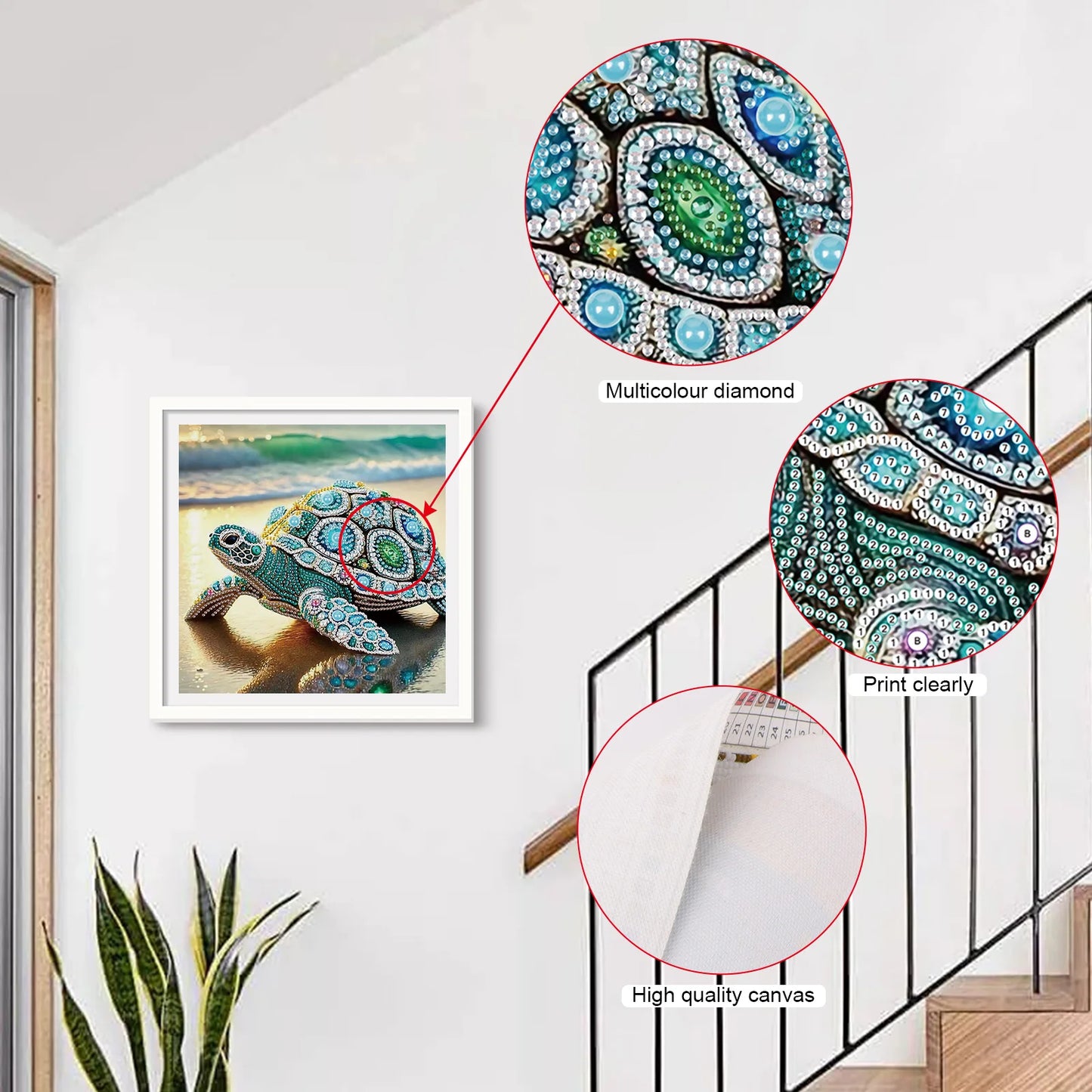 Special Shape Diamond Art Kits for Beginners and Adults,Gemstone Turtle Diamond Art Painting Kits for Home Wall Decoration Gift