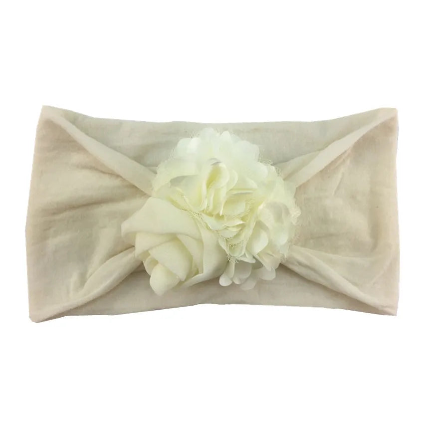 Kids Headwear Soft Stretch Flower Headband Knot Wide Nylon Headwraps Baby Girls Hair Bands Photo Props for Newborn Accessories