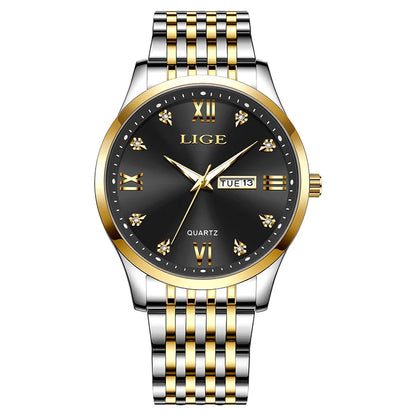 LIGE Top Brand Quartz Watches For Men Fashion Business Luxury Mens Watch Waterproof Date Steel Strap Wristwatches Reloj Hombre