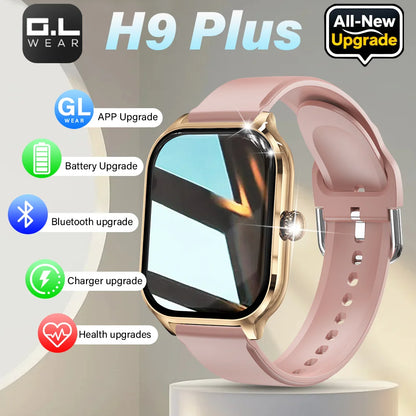 LAXASFIT 2025 New Smart Watch H9 Bluetooth Calls Men Women Smartwatches Fitness Bracelet Custom Watch Face