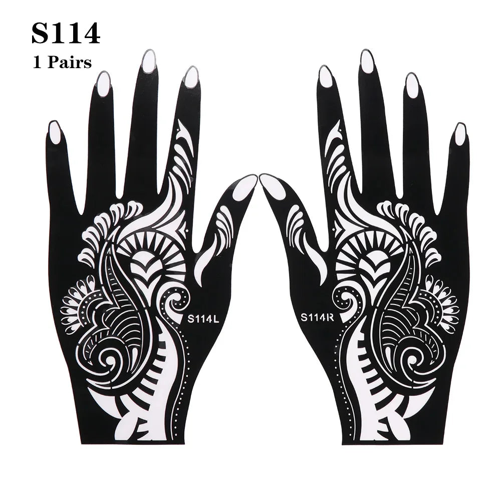 2025 New Professional Henna Stencil Temporary Hand Tattoo Body Art Sticker Template Wedding Tool Flower Tattoo Stencil