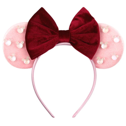 New Trendy Mouse Ears Headband Mickey 3.3"Velvet For Girls Soft Bow Hairband Halloween Festival Party Trip DIY Hair Accessories