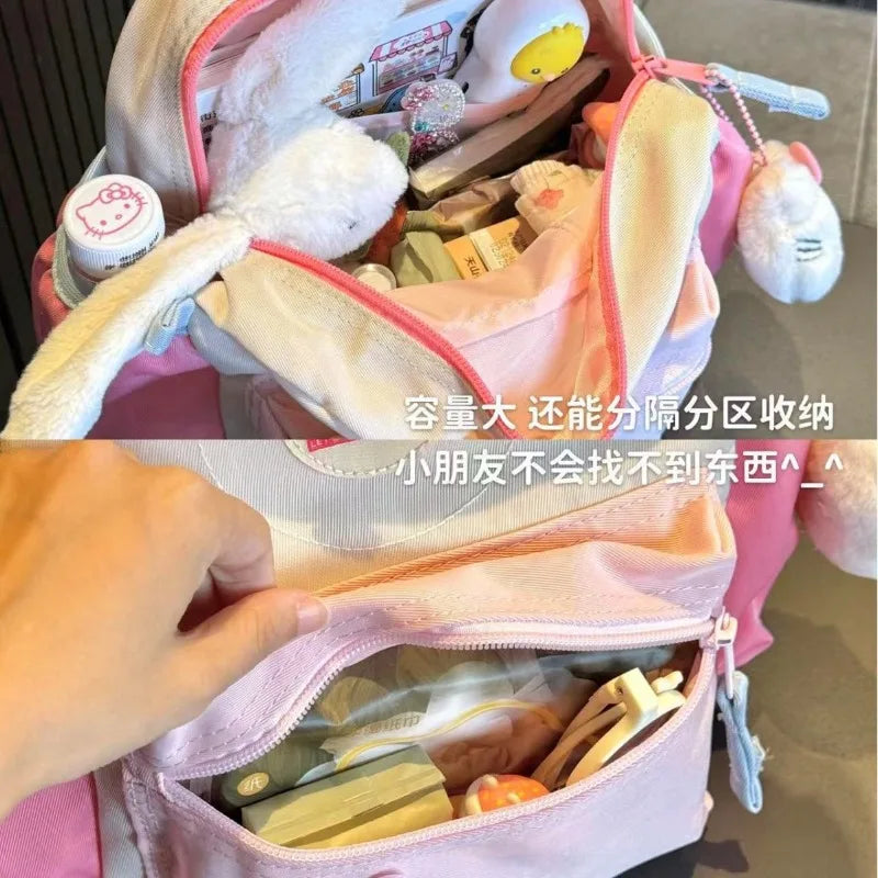 New Sanrio Backpack Kawaii Hello Kitty Fashion Handbag Cute Girl Cartoon Backpack Exquisite Holiday Gift