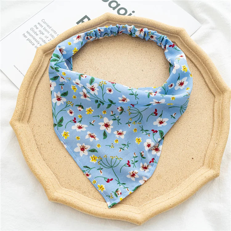 Bohemia Women Hair Band Scarf Floral Print Paisley Bandanas Headwear Vintage Triangle Head Scarf Hair Tie Hair Accessories