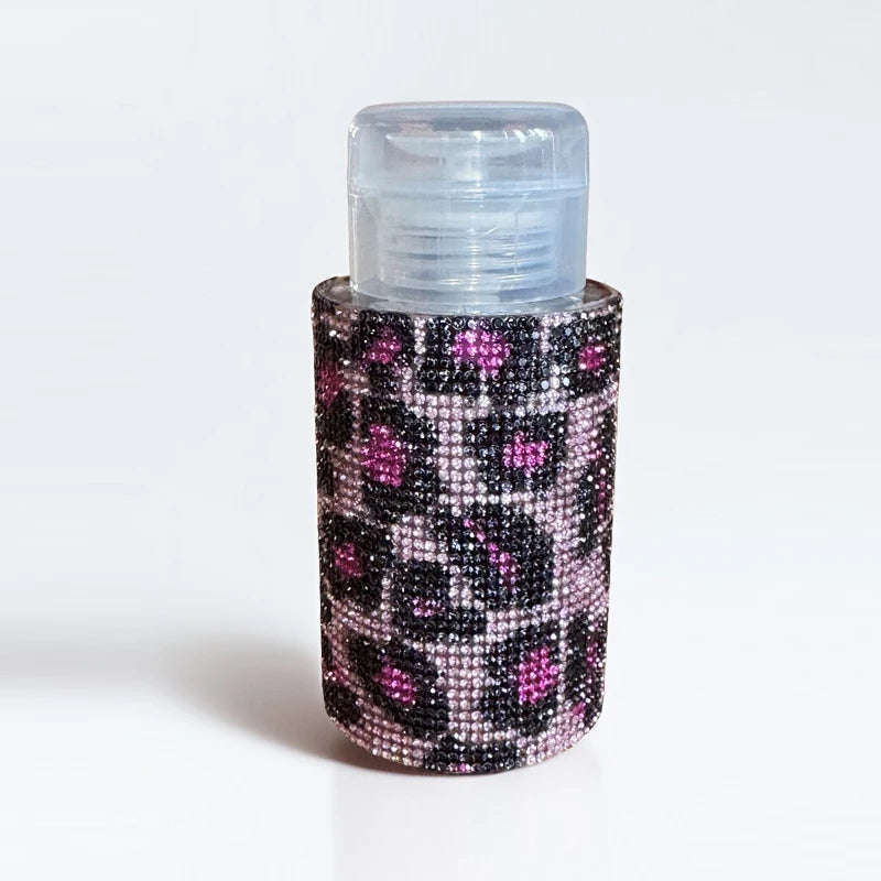 Diamond Design 200ml Empty Liquid Bottle Press Pump Dispenser Refillable Container for Nail Polish Remover Makeup Manicure Tool