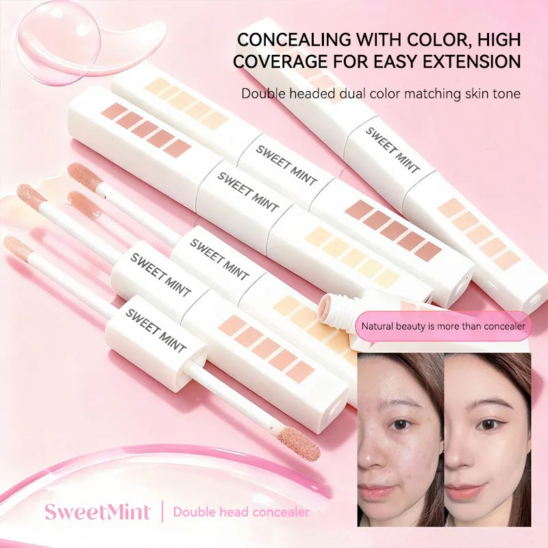 Double-head concealer, brightens and contours the face, naturally covers and creates a three-dimensional makeup look