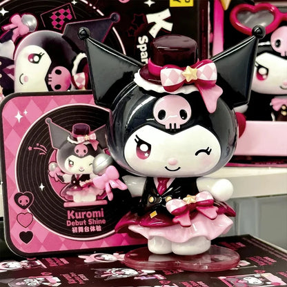 Sanrio Characters Kuromi Blind Box Sparkling Idol Series Trendy Doll Garage Kit Desktop Ornament Children Birthday Toy Gift