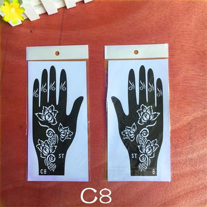 2025 New Professional Henna Stencil Temporary Hand Tattoo Body Art Sticker Template Wedding Tool Flower Tattoo Stencil