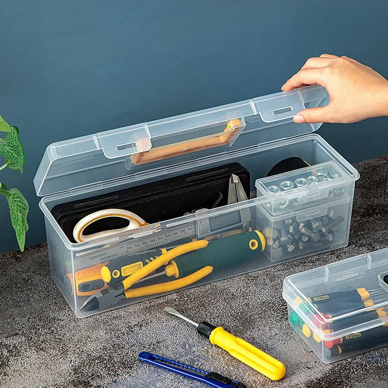1/7pcs Tool Parts Storage Box , Multi-Compartment Transparent Organizer for Home Use, Portable Sorting Box for Screws, Wrenches