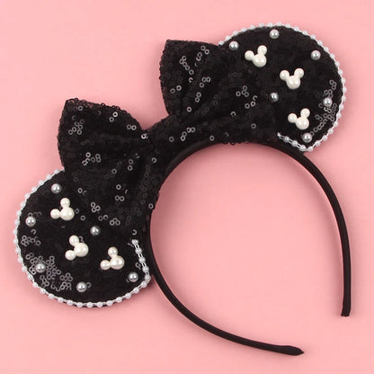 New Trendy Mouse Ears Headband Mickey 3.3"Velvet For Girls Soft Bow Hairband Halloween Festival Party Trip DIY Hair Accessories