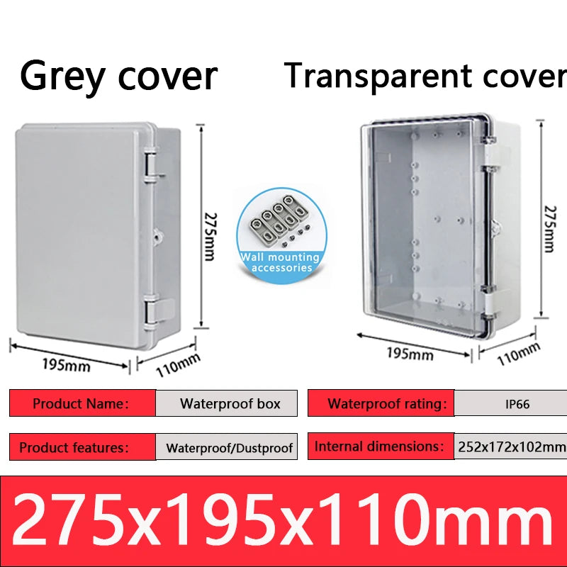 IP66 ABS plastic PC enclosure with hinge latch lock outdoor distribution box waterproof electrical junction box instrument box