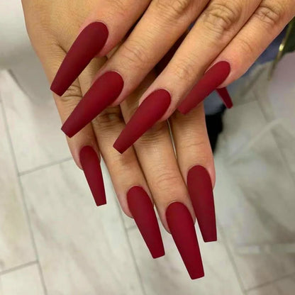 Wholesale Price Press On Nails Ballerina Medium Coffin False Nails French Tip Nails Manicure Stick On Nails Acrylic Fake Nails