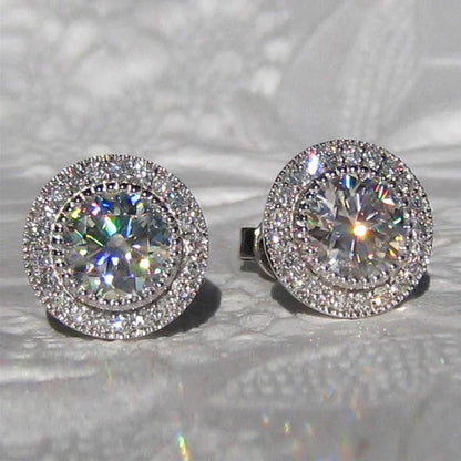 2026 Dainty Small Round CZ Stud Earrings for Women Simple and Elegant Daily Wear Ear Piercing Accessories Statement Jewelry