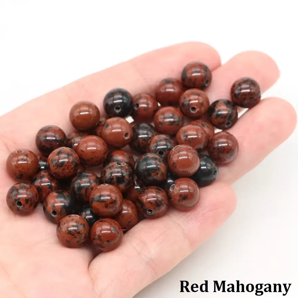 4 6 8 10mm Natural Black Tourmaline Beads Round Smooth Loose Stone Bead For Jewelry Making Diy Bracelet Necklace Accessories