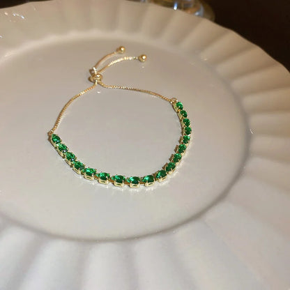 Rhinestone Round Clasp Bracelet for Women Personality Colorful Bracelets Temperament Light Luxury Posh Accessories Wholesale