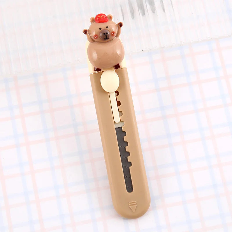 1 Piece Lytwtw's Cartoon Capybara  Art Cutter Utility Knife Mini Student Art DIY Tools Creative Stationery School Supplies