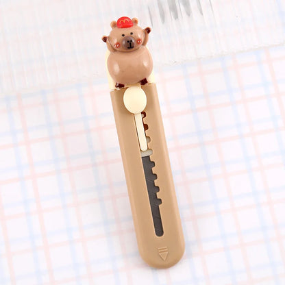 1 Piece Lytwtw's Cartoon Capybara  Art Cutter Utility Knife Mini Student Art DIY Tools Creative Stationery School Supplies