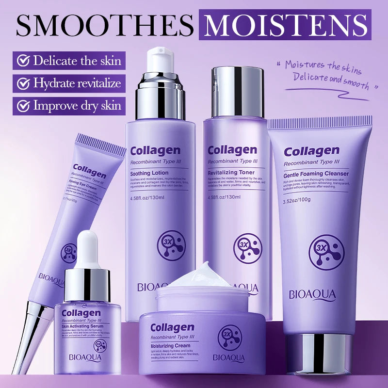 Energizing Collagen 6 Piece Skin Care Set Firming Skin Fade Fine Line Dark Circle Reduction Moisturize Brighten Korean Cosmetics